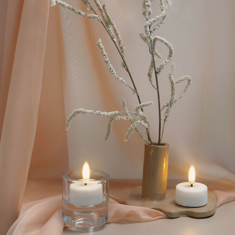 Moods & More Tealight Candle LED värmeljus 2-pack 3,9x2 cm vit