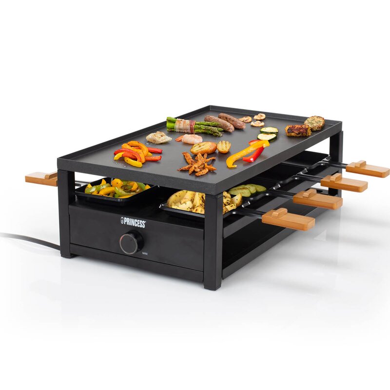 PRINCESS Raclette 162655 8 pers 44x25 cm 1300W bambu