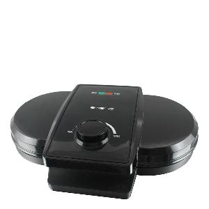 EMERIO Dubbelt Våffeljärn Hjärtformade Våfflor Svart