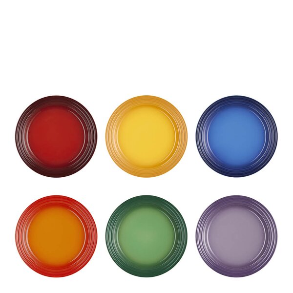 Le Creuset Rainbow tallrik 22 cm 6-pack multi