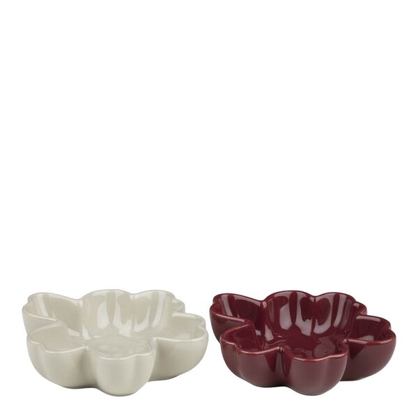 Marimekko Unikko skål 11 cm 2-pack vit/burgunder