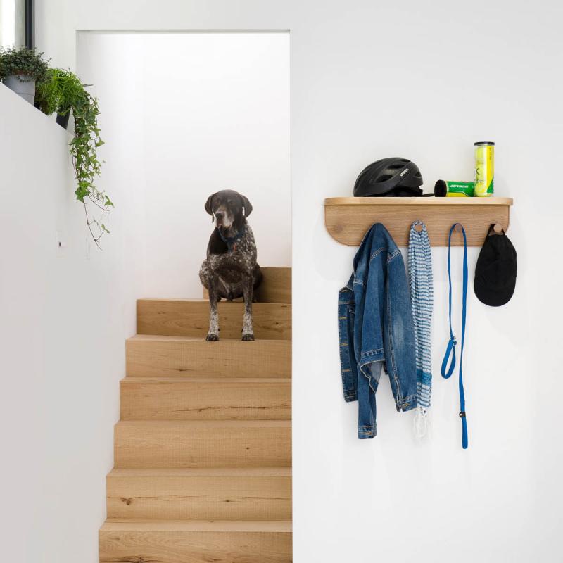 Wireworks Nook Vägghylla med 5 krokar 71 cm Ek