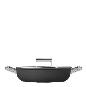 SMEG Traktörpanna Glaslock 28 cm Svart