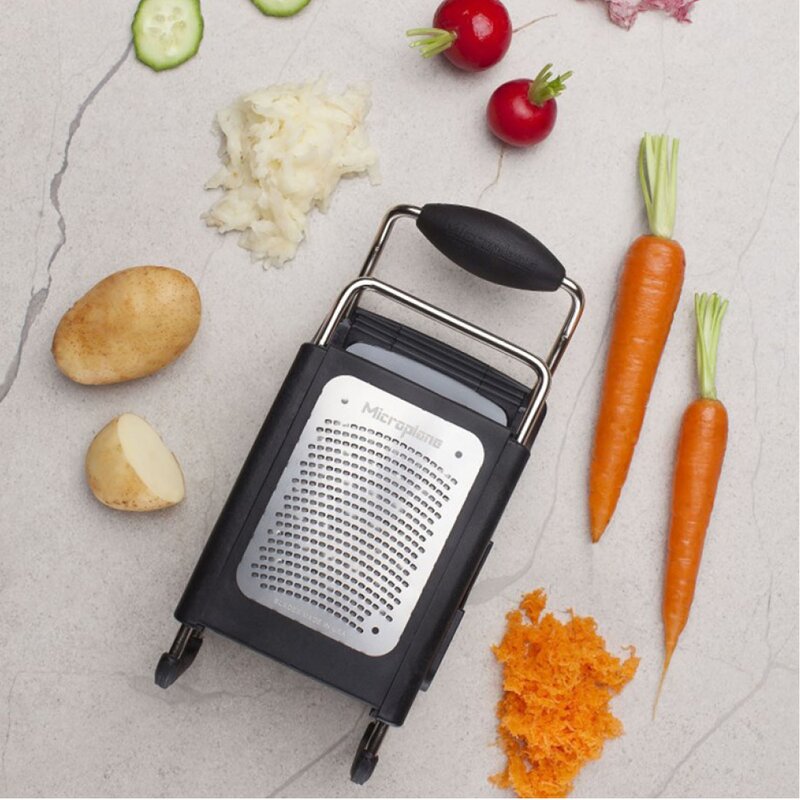 Microplane Box Grater rivjärn med 4 sidor 27 cm svart