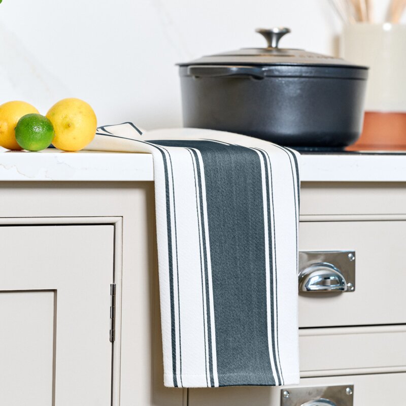Dexam Love Colour randig kökshandduk 70x45 cm marinblå