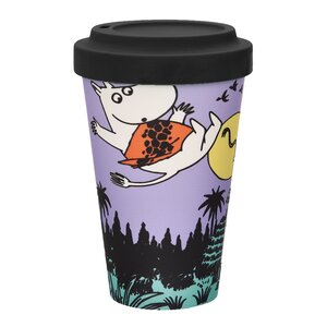 Nordicbuddies Mumin take away mugg 45 cl Mumintrollet djungel lila