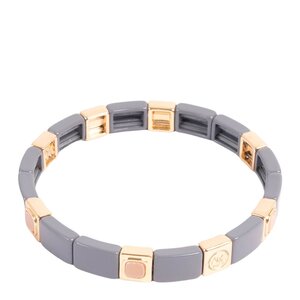 A&C Oslo Enamel Tiles Stone Line armbånd denim/guld
