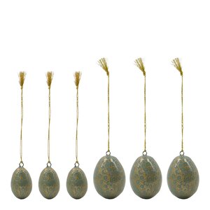 House Doctor Bloom påskägg i trä 6-pack ljusblå