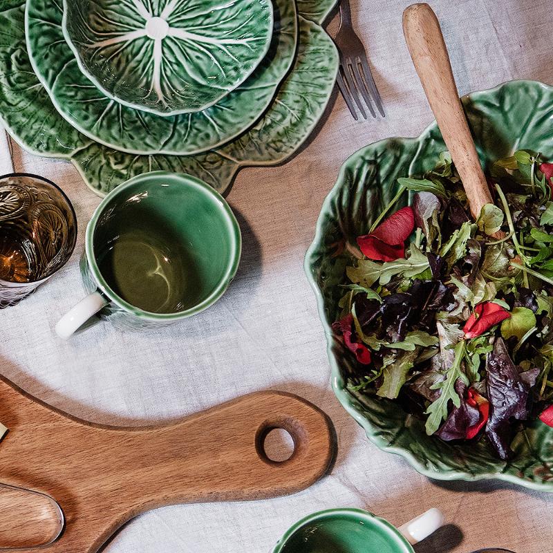 Bordallo Pinheiro Cabbage Skål Kålblad 29 cm Grön