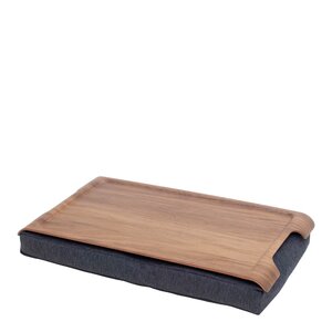 Bosign Laptray anti-slip knäbricka 43x23 cm valnöt/grå