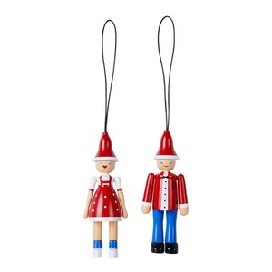 Kay Bojesen Denmark Christmas Ole & Christmas Lise 2-pack röd/blå/vit