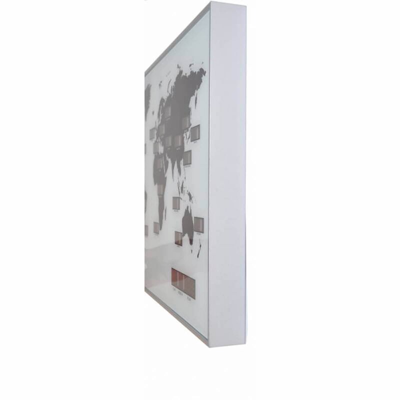 NeXtime World Time väggklocka 55x36 cm multi