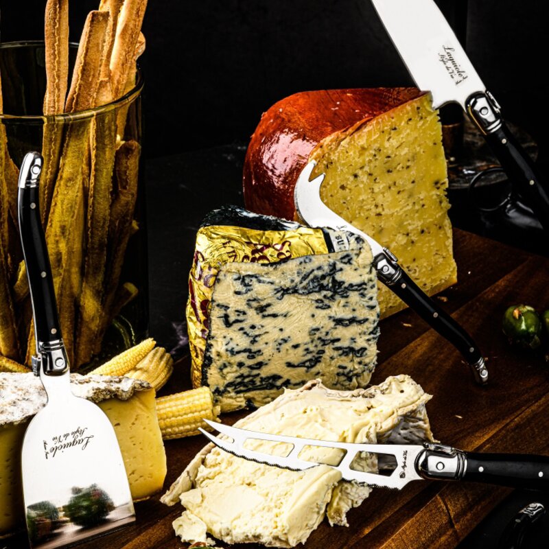 Laguiole Style de Vie Ostknivar & skärbräda set 6 delar svart