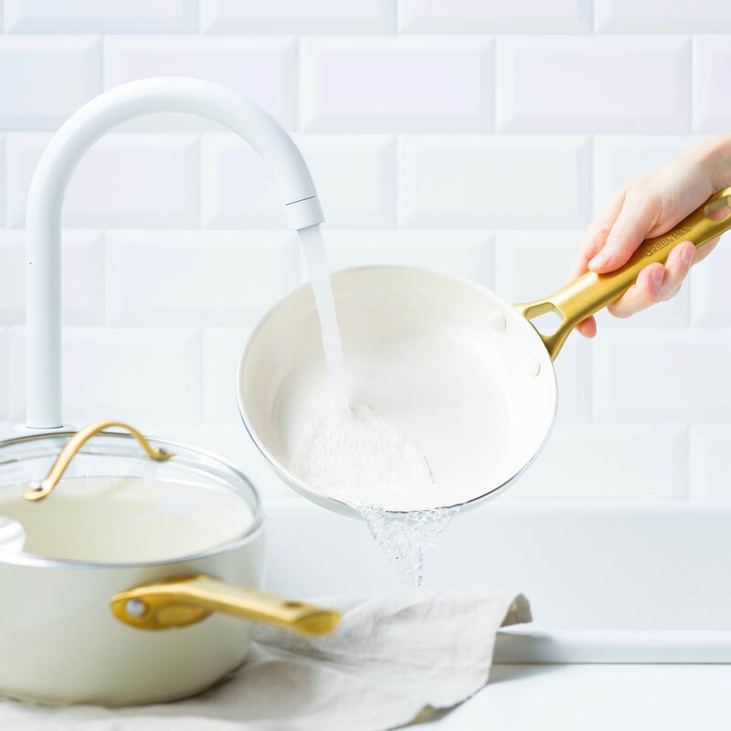 GreenPan Padova Reserve keramisk stekpanna 2 delar 20+26 cm Cream White
