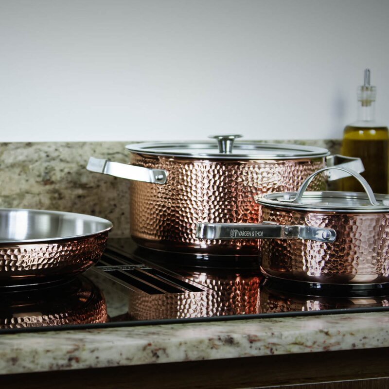 Vargen & Thor Mjölner.2 grytset 3 delar koppar