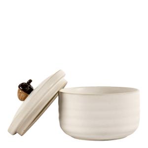 Sagaform Ellen Ekollonburk med lock 7,5 cm Benvit