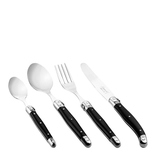 Laguiole Style de Vie Premium Line Treasure bestickset 24 delar svart/stål