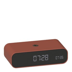 Kreafunk Wakie väckarklocka med Wake-up light och Qi 16x8x4,5 cm terrakotta