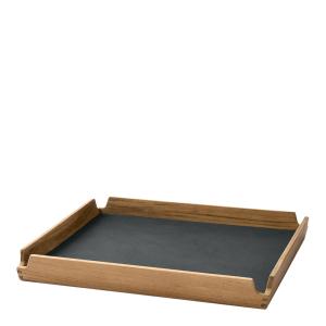 LIND DNA Airy teak bricka small 30x30 cm nupo antracit