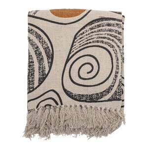 Bloomingville Giano pläd 160x130 cm natur/svart/brun