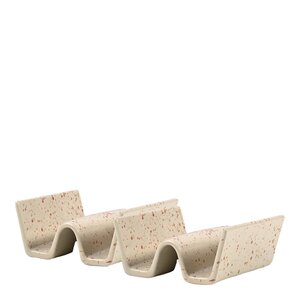Sagaform Ditte tacoställ 2-pack beige/vinröd