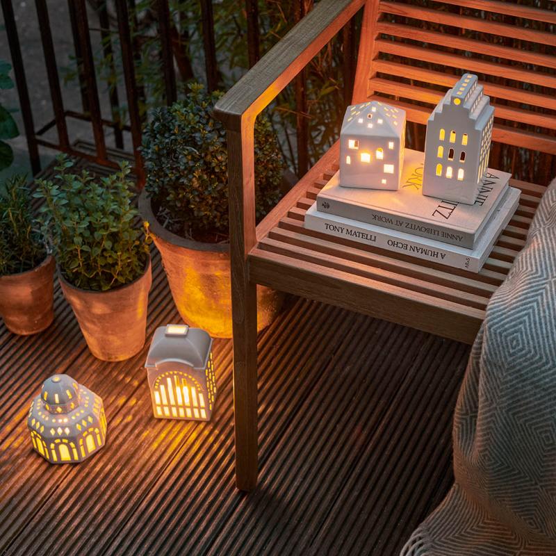 Kähler Urbania Ljuslykta Town House 12,5 cm Vit