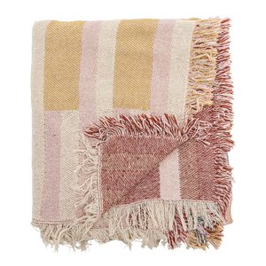 Bloomingville Lane pläd 160x130 cm rosa