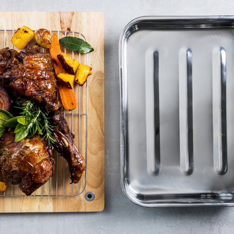 Kitchen Craft Blue Card långpanna med galler 43x31 cm stål