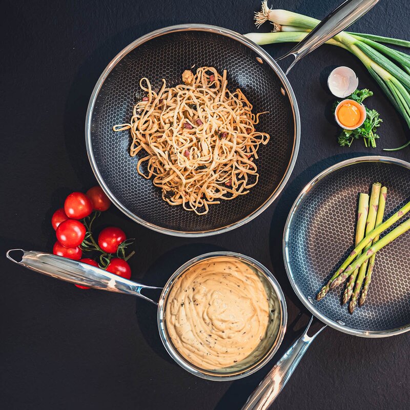 Haws Santo kastrull med lock 1,5 L beläggning stål/svart