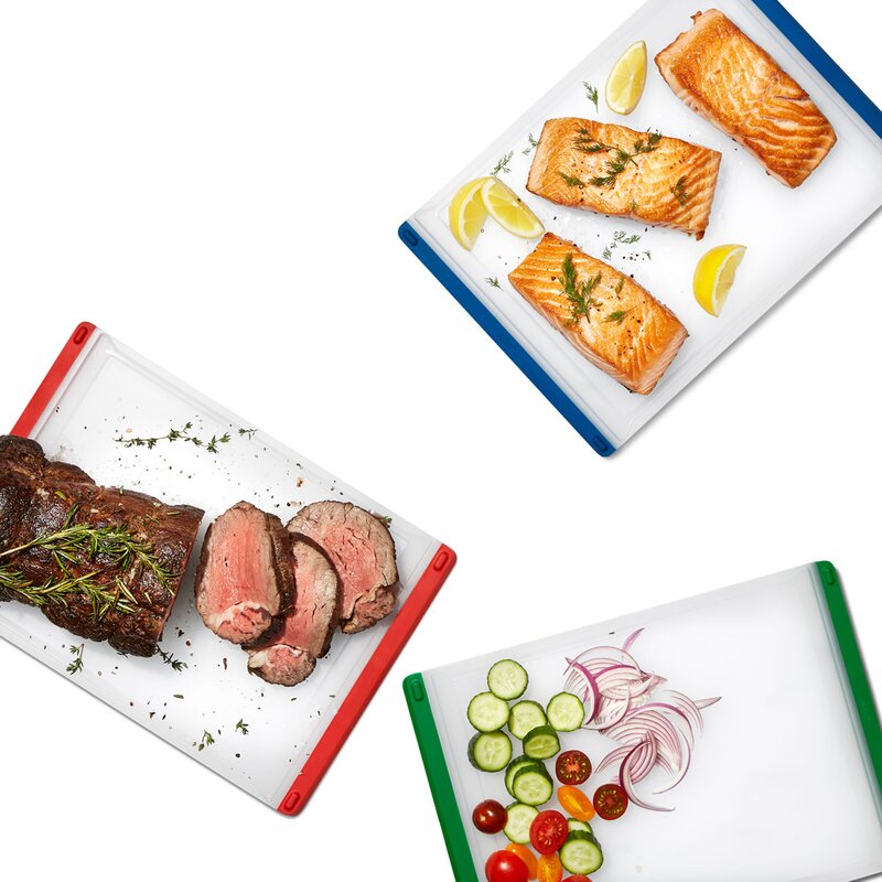 Oxo Skärbräda 33x23 cm 3-pack blå/grön/röd