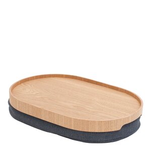 Bosign CurveLine anti-slip knäbricka 39x26 cm pilträ/grå