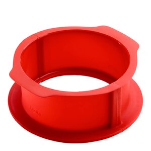 Lékué Charlotte springform i silikon med tallrik 18 cm 2 L röd/vit