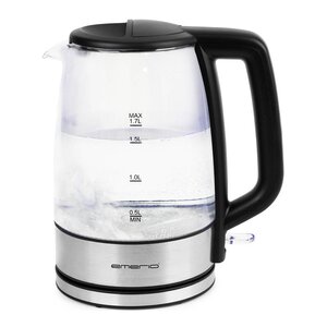 EMERIO Vattenkokare 1,7 L 25,5 cm glas