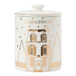 Lexington House kakburk med lock 13x18 cm vit/guld