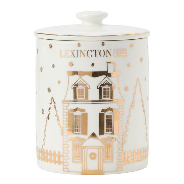 Lexington House kakburk med lock 13x18 cm vit/guld