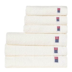 Lexington Velour jacquard handduk 100x150 cm ornament snow white