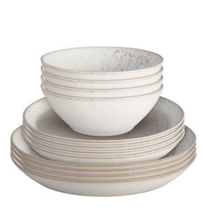 Denby Kiln servis startset 12 delar beige/vit