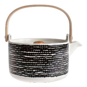 Marimekko Oiva Siirtolapuutarha tekanna 0,7 L vit/svart