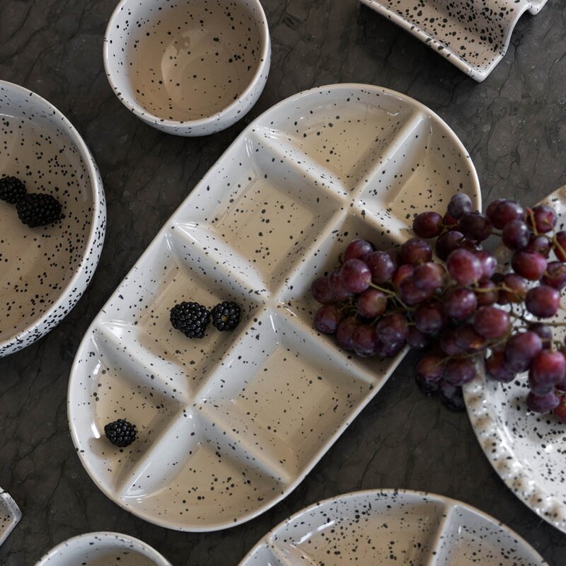 Sagaform Ditte serveringsfat 36x20 cm grå/svart