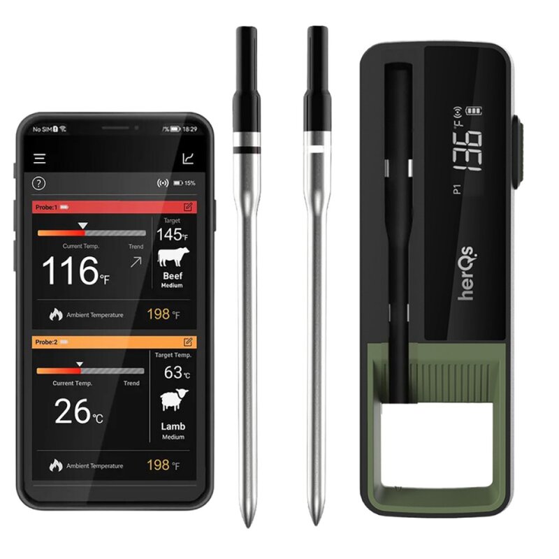 Click & Grow HerQs Single Max termometer svart