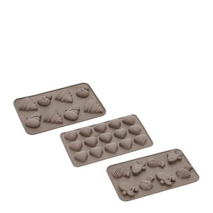 Blomsterbergs Chokladform 3 delar silikon latte