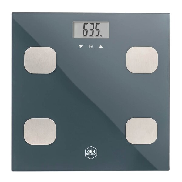 OBH Nordica Fitness Tracker BMI badrumsvåg 150 kg svart