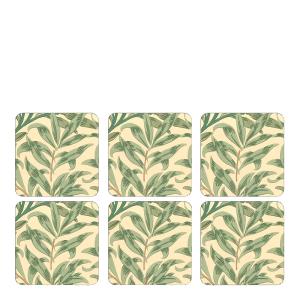 Morris & Co Willow Bough Glasunderlägg 6-pack grön