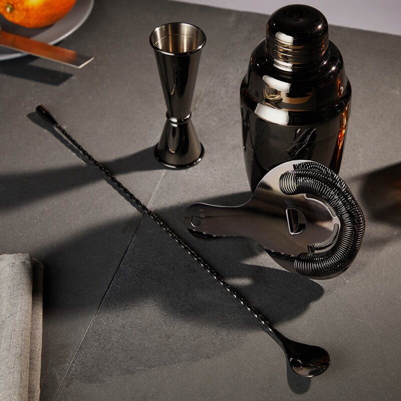 Viski Mixologist barset med 4 delar gunmetal
