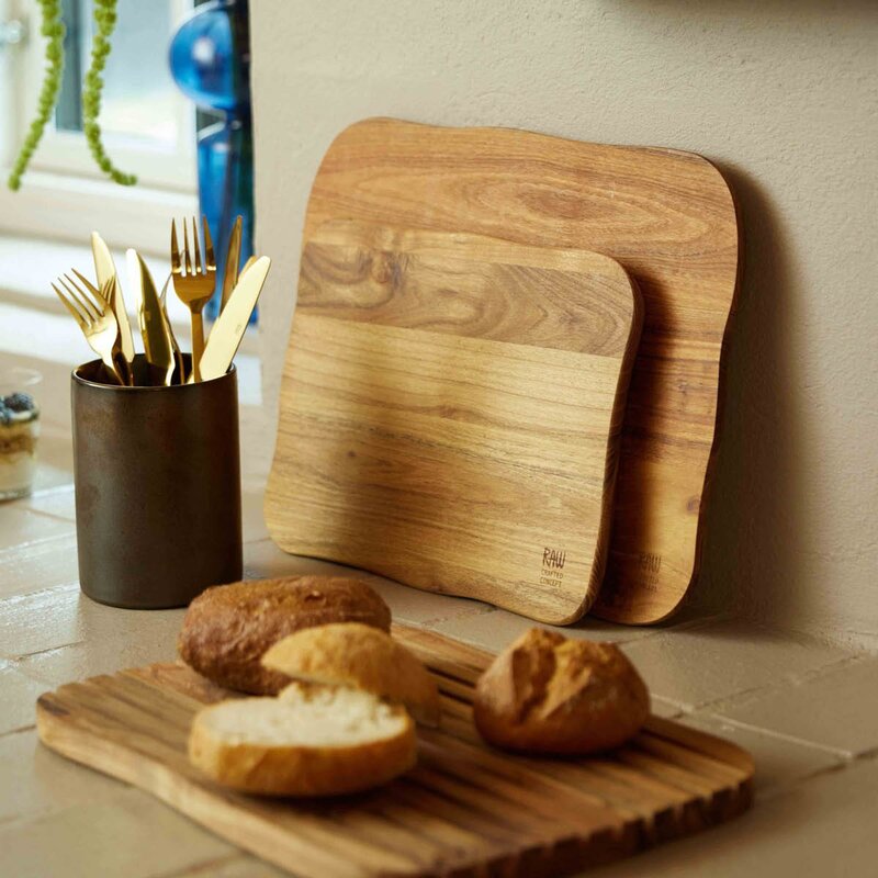 Aida Raw Teak Skärbräda Set 2 delar