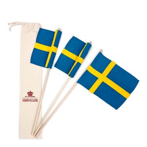 Langkilde & Søn Handflagga 28x21 cm 3-pack svenska flaggan