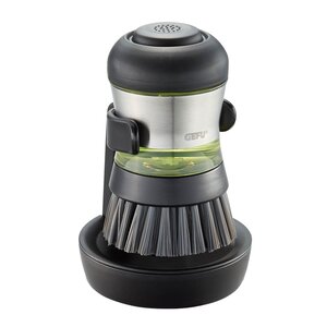Gefu Swift diskborste med dispenser 50 ml och hållare svart