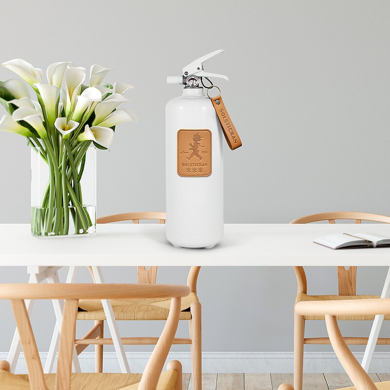 SOLSTICKAN Brandsläckare 2 kg Vit/Läder Ljusbrun