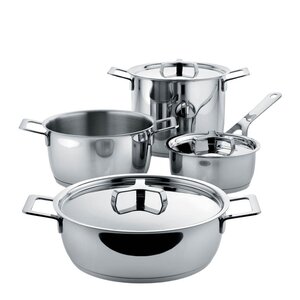 Alessi Pots&Pans kastrullset 7 delar stål