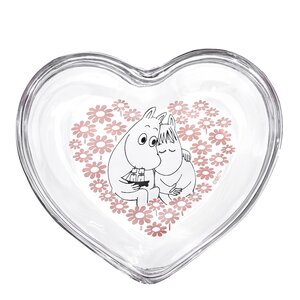 Muurla Mumin glasburk med lock 11,5 cm tillsammans rosa